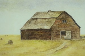 Old barn in the prairie.